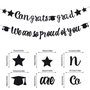 Graduation Célébration Fête <span class=keywords><strong>Fond</strong></span> Étanche En Acier Inoxydable Carré Étiquettes Adhésives Personnalisées Glitter Drapeau <span class=keywords><strong>Docteur</strong></span> Chapeau - Product Image 4