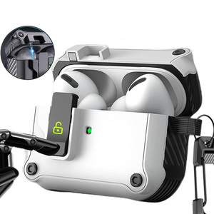 Funda para auriculares con diseño de bloqueo de seguridad 2025 para AirPods Pro <span class=keywords><strong>2</strong></span> compatible con carcasa blindada protectora de carga para AirPods 4 - Product Image 1