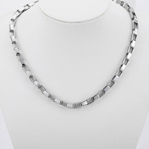 yunnique <b>Titanium</b> Steel Box <b>Chain</b> Men's Necklace 316L Polished Geometric Design Gift Jewelry - Product Image 4