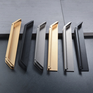 Tirador oculto contemporáneo ranurado de hierro/aluminio para dormitorio, baño, hotel, cocina, comedor, armario, cómoda - Product Image 1