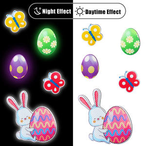 Aimants de réfrigérateur lapin de Pâques 2025, œufs et carottes, décorations de porte de garage tendance, aimants de réfrigérateur promotionnels pour fêtes - Product Image 2