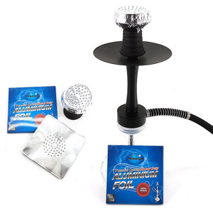 <span class=keywords><strong>Amaren</strong></span>-hojas de papel de aluminio cuadradas y redondas preperforadas, con orificio para accesorios de Shisha y Hookah - Product Image 1