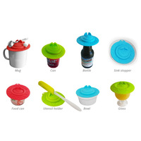 Couvercles de tasse en silicone anti-poussière joint hermétique couvercle de tasse réutilisable en silicone pour boisson eau couvercle de tasse avec porte-cuillère