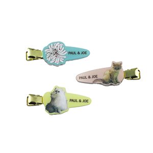 Pendentif et pince à cheveux en acrylique personnalisés, motif chat de dessin animé mignon kawaii, à paillettes - Product Image 5