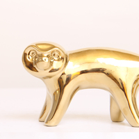 Figurine en céramique Statue d'animal de la vie Ornement d'armoire Sculpture d'animal d'art doré Vente en ligne pour la décoration intérieure