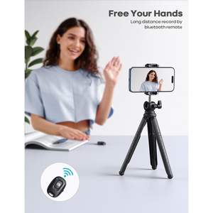 Trépied flexible 3-en-1 Lamicall pour iPhone avec télécommande sans fil, support en alliage, têtes panoramiques, noir, hauteur maximale de 11 pouces pour l'enregistrement vidéo - Product Image 3