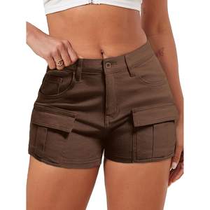 Comodo7 Short en jean cargo pour femme à haute élasticité Short en jean en coton taille haute à la mode d'été avec poches Y2K Mini short en jean - Product Image 4