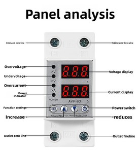 , 40A <span class=keywords><strong>Protector</strong></span> de voltaje ajustable Restablecimiento automático Pantalla digital ajustable Sobrecarga 2P - Product Image 3