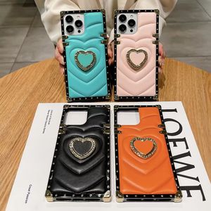 เคสหนังมีขาตั้งรูปหัวใจสำหรับ Iphone16 15 14 PRO MAX 13 12 11ตัวยึดแม่เหล็กห่วงนิ้วฝาครอบกันตก - Product Image 3
