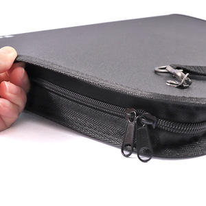 FOSKA elegante diseño negro doble cierre de cremallera de metal Material plástico de calidad Premium gran artista cartera bolsa 28*21 18*14 - Product Image 5