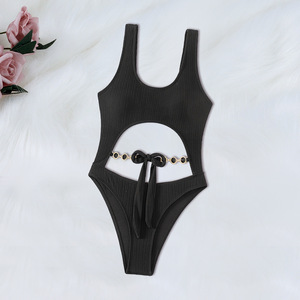 ชุดว่ายน้ำแบบชิ้นเดียวสำหรับผู้หญิงชุดว่ายน้ำประดับเพชรแบบคล้องคอประดับเพชร - Product Image 1