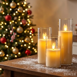 Ensemble de 5 bougies <span class=keywords><strong>LED</strong></span> en verre blanc de Matti pour la décoration de la maison - Product Image 4