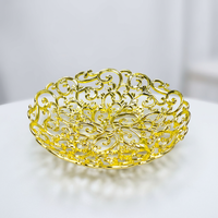 Plateau en plastique doré pour fleurs, idéal pour les fêtes, la décoration, les bonbons et les cadeaux – Vente en gros