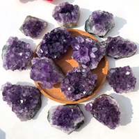 Cristaux de quartz améthyste naturels de haute qualité, en grappe, pour la lithothérapie (Reiki)