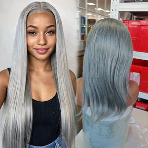 Parrucca anteriore in pizzo trasparente di colore verde personalizzato 13*4 in 100% reale capelli umani grezzi senza colla 200% densità per donne di bellezza - Product Image 4