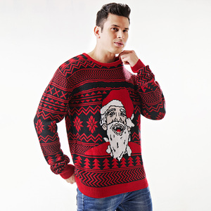 Maglione di natale alla moda 2023 da uomo maglieria Vintage rosso verde, Pullover morbido girocollo per regalo di festa e festa invernale - Product Image 5