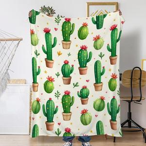Couverture en flanelle imprimée assortie, couverture de sieste, couverture super douce lavable en machine pour la chaleur hivernale, impression personnalisée - Product Image 5