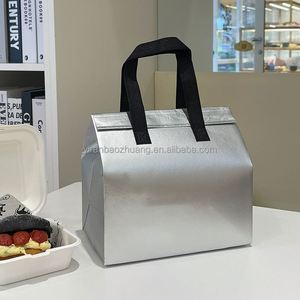 Bolsa Térmica Desechable de Papel de Aluminio Plateado, Portátil, Autosellable, para Vasos de Papel - Product Image 1