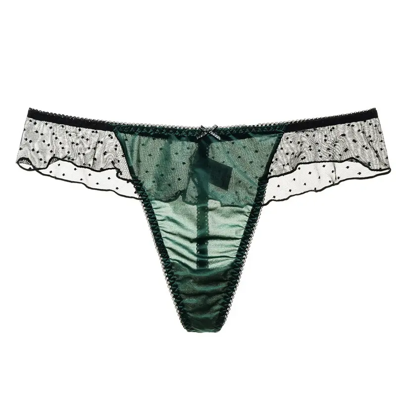 2022 Sexy perizoma in pizzo con un filo biancheria intima da donna calda garza di ghiaccio trasparente Lingerie a vita bassa