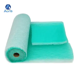 Rollo de medios de filtro de piso de Material de fibra de vidrio de Venta caliente Uso en pintura verde y blanco-Filtración por pulverización