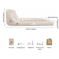 Lit d'air gonflable moderne et pliable en tissu floqué avec pompe intégrée pour le camping en plein air, les pique-niques et la plage (vente en gros)