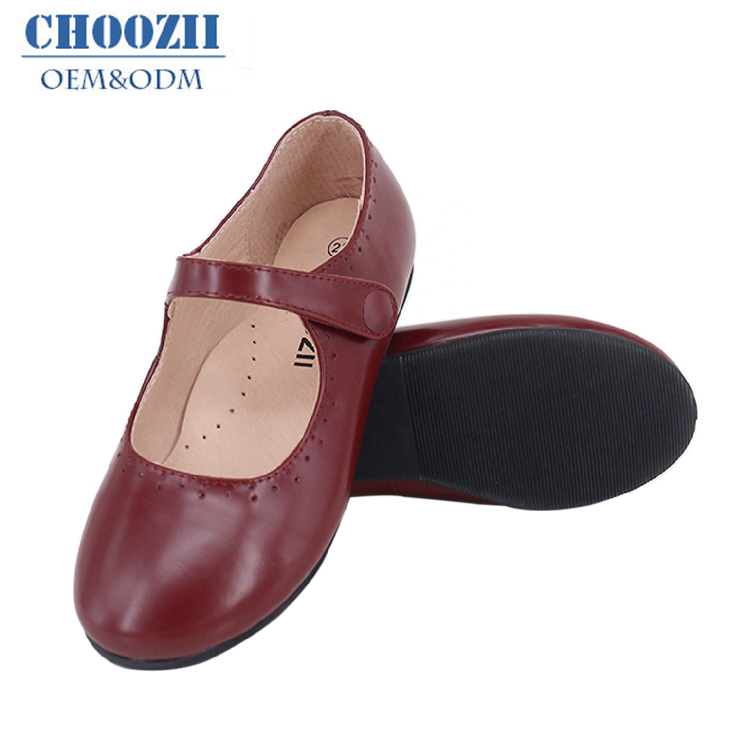 Оптовая продажа, модная детская обувь ручной работы, высокого качества, на плоской подошве, красная, Мэри Джейн, для девочек