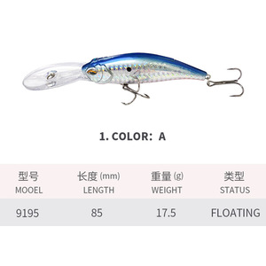 Mino Luya Lure 85mm/17.5G Galleggiante <span class=keywords><strong>a</strong></span> Lunga Gittata per Acqua Dolce, Attrezzatura da <span class=keywords><strong>Pesca</strong></span> per Trota, <span class=keywords><strong>Spigola</strong></span>, Persico, Mandarino e Pesci di <span class=keywords><strong>Fondo</strong></span> - Product Image 6