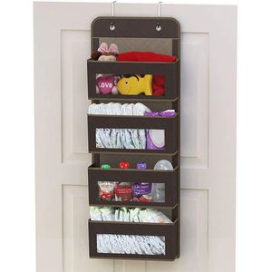 Collapsible Closet Hanging Shelves Storage Nursery Organizer the Door 4 Pockets Hanging Storage Bags for Hanging Organizer - Product Image 1