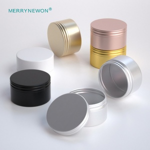Pot en aluminium 150g 150ml pour pommade, baume à barbe, bougie, couleur or, blanc, noir, style pot à café - Product Image 1