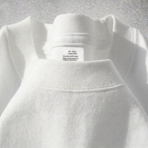 T-shirt à manches courtes pour homme, 230g, tricoté, 100% coton, blanc, col rond, couleur unie, anti-boulochage, décontracté, collection été - Product Image 3