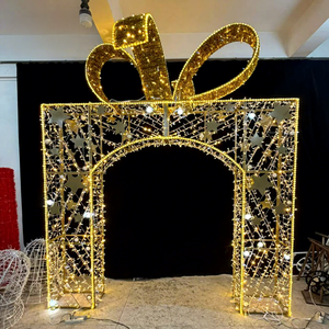 2D 3D Christmas Gift Box Motif Light Outdoor Street Decoration for Holiday Landscape Display Projects - Product Image 1