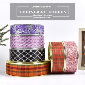 Color-Printed Festival Decorations Ribbon <b>Christmas</b> Tree Dress-Up and <b>Gift</b> <b>Box</b> Packaging Belt - Product Image 2