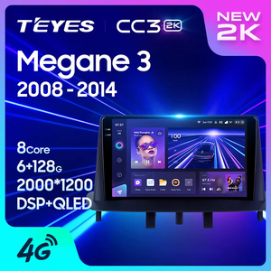 TEYES CC3 2K pour Renault <span class=keywords><strong>Megane</strong></span> <span class=keywords><strong>3</strong></span> 2008 - 2014 Autoradio Lecteur multimédia vidéo Navigation Stéréo GPS Android 10 Pas de 2din 2 - Product Image 1