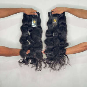 Usine directe naturelle brute indienne Temple Extensions de cheveux humains non transformés vierge lâche vague profonde Bundle Super Wave Vendors' - Product Image 2