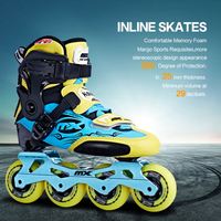 Patins à roulettes en ligne professionnels de marque OEM, 68 mm, 72 mm, 76 mm, 4 roues, pour adultes, extérieur, jaune bleu, SLALOM PRO 65KG