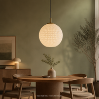 Abat-jour en verre gaufré transparent de plusieurs tailles, résistant à la chaleur, pour lampe suspendue, lampe de table, solution d'éclairage commercial