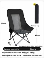 Chaise pliante moderne en tissu Oxford maillé pour activités de plein air, plage, camping, pique-niques, randonnée, pêche