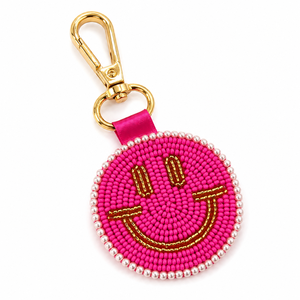 Sstringz Handmade Beaded Smiley Face Keychain Colorful Cute Bag Charm Custom Gift Accessory for Keys Backpacks and Handbags - Product Image 2