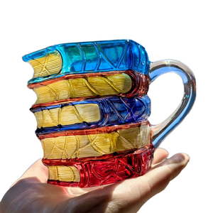 Vente en gros <span class=keywords><strong>de</strong></span> livres pliés peints à la main, tasses et tasses à café, verres en verre pour les amoureux des livres, lecteurs, bibliothécaires et écrivains - Product Image 3