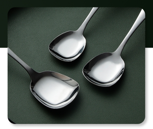 Cucharas Cuadradas de Acero Inoxidable DFS01 S M L para Niños, Cucharas para Servir Comida en Casa, Cucharas para Sopa con Cabeza Cuadrada y Logotipo Personalizado - Product Image 2