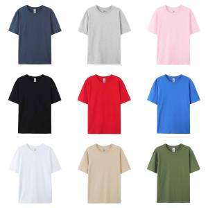 เสื้อยืดผู้ชายแขนสั้นผ้าทอเรียบแบบเรียบง่าย ปักโลโก้ตามสั่ง OEM พร้อมงานปักพิมพ์ลาย ผ้าฝ้ายแท้ 100% เสื้อยืดแบบ unisex - Product Image 5