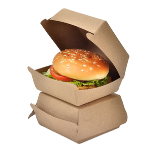 Cajas de Papel Recubierto con Logotipo Personalizado, Biodegradables, para Hamburguesas, Cajas para Almuerzo, Empaquetado para Restaurantes de Comida Rápida - Product Image 1