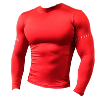 Hauts de Compression Homme pour la Course, T-shirt à Manches Longues Personnalisable, Sous-vêtement Technique de Sport pour la Gym et l'Entraînement