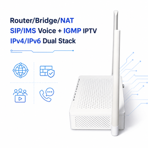 โมเด็มไร้สายภายในอาคาร 2 เสาอากาศ XPON G/EPON wifi X5203 ONU พร้อมพอร์ต Gigabit 2 พอร์ต VoIP - Product Image 1