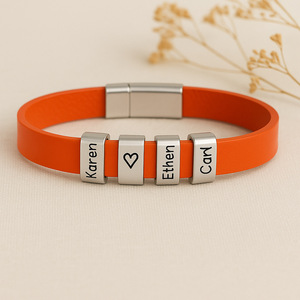 Blank Leather Bracelet Set Custom Leather <b>String</b> Bead Jewelry Ornaments DIY Custom Leather Wrist Bracelets - Product Image 6