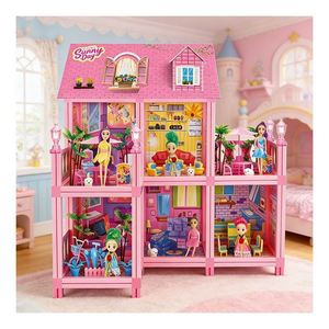 Casa de Muñecas Inspirada en una Mansión de Ensueño con Balcón, Piscina, Tobogán, Ascensor, Muebles, Juguete de Regalo - Product Image 1