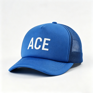 Gorra Trucker Unisex de Lona con 5 Paneles Frontales de Espuma, Logotipo ACE Personalizado, Malla Transpirable en la Parte Trasera, Cierre a Presión, Ligera, Informal, Deportiva, para Exteriores - Product Image 4