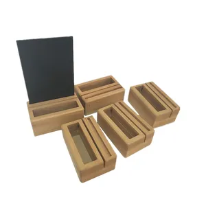 Mini tableaux noirs de table <span class=keywords><strong>avec</strong></span> porte-serviettes en bois, support de menu, petit <span class=keywords><strong>tableau</strong></span> de notes pour comptoir de cuisine, pour acrylique, sous-verre - Product Image 1