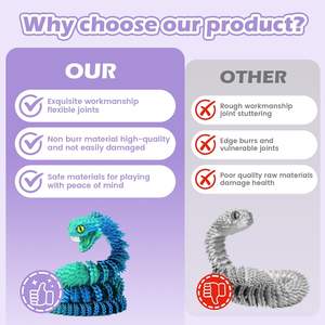 Juguete Sensorial de Plástico con Forma de Serpiente Congelada - Elástico, Suave y Flexible, Juguete Antiestrés para Adultos y Niños - Product Image 6