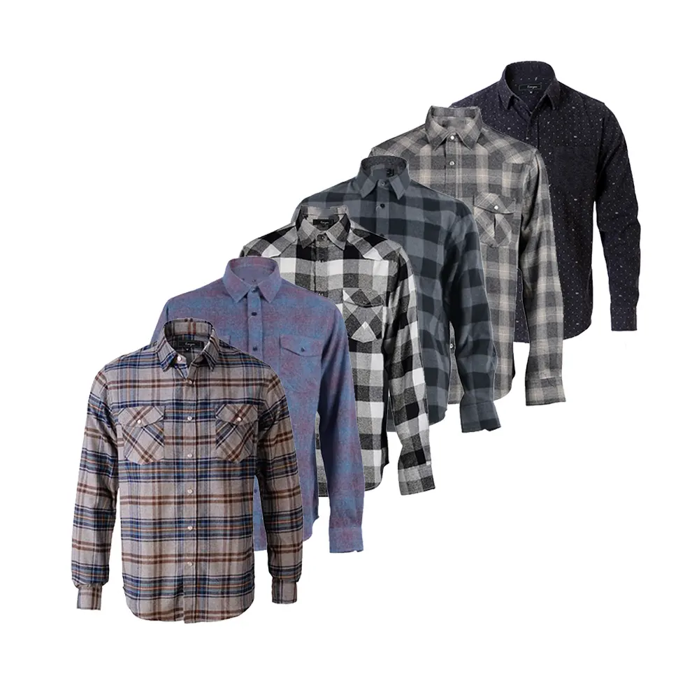 Customized high quality cotton casual fashion light color red black flannel shirt men